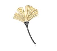 Broche de hojas de Ginkgos de moda, accesorio de diseño simple hecho de aleación con técnicas de aceite por goteo para colores brillantes, decoración multiusos, broche para mujer