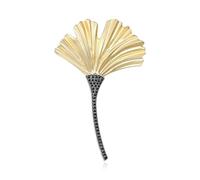 Broche de hojas de Ginkgos simple y elegante para todos los atuendos, hecho de materiales de aleación, acabado de aceite por goteo, brillo de larga duración, broche simple