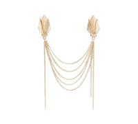 Broche de Hombre Corona Borla Cadena Broche Collar Pin Ramillete Alfileres Broches para Traje Corbata Sombrero Bufanda(Gold)