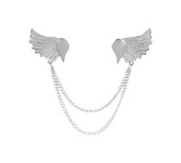 Broche de Hombre Traje de hombre Pin cuello simple Broche borla solapa Camisa mujer para Traje Corbata Sombrero Bufanda(Silver)