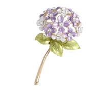 Broche de hortensia con un delicado y versátil alfiler de joyería adecuado para mejorar un atuendo accesorios para mujeres con buen gusto, talla única, como se describe