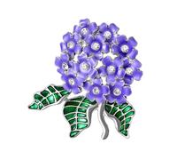 Broche de hortensia esmaltado, Pin Floral de aleación para mujer, joyería portátil, regalo, accesorio de fiesta, alfileres de flores, accesorios informales para fiesta