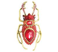 Broche de insectos con cristales austriacos, esmaltado, a la moda, con bonitos broches de Beatles para hombres, niñas, mujeres, fiesta, Navidad, madre, regalo de cumpleaños, Cristal, Cristales