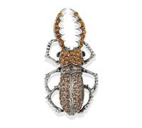 Broche de insectos con cristales de imitación a la moda, brillante, lindo broche de Beatles para hombres y mujeres, fiesta, Navidad, L, Cristal Diamante de imitación, No es una piedra preciosa
