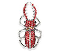 Broche de insectos con cristales de imitación a la moda, brillante, lindo broche de Beatles para hombres y mujeres, fiesta, Navidad, L, Cristal Diamante de imitación, No es una piedra preciosa