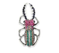 Broche de insectos con cristales de imitación a la moda, brillante, lindo broche de Beatles para hombres y mujeres, fiesta, Navidad, L, Cristal Diamante de imitación, No es una piedra preciosa