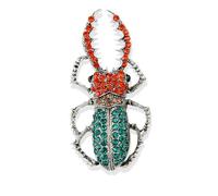 Broche de insectos con cristales de imitación a la moda, brillante, lindo broche de Beatles para hombres y mujeres, fiesta, Navidad, L, Cristal Diamante de imitación, No es una piedra preciosa