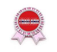 Broche de insignia con nombre de la bandera de Tailandia, color rosa, medalla de premio ganador, Medium, Metal