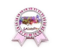 Broche de insignia de acuarela de la ciudad de Gran Bretaña, color rosa, Medium, Metal