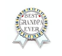 Broche de insignia de corazón con cita Best Grandpa Ever: medalla para ganador del premio, Medium, Metal