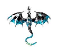 Broche de insignia de dragón con forma de dibujos animados, pines de solapa seguros para fiestas, suéteres, decoración de pterosaurio, pines de solapa con forma de animal, talla única, como se