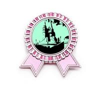 Broche de insignia de Hungría con el castillo antiguo de Buda, color rosa, Medium, Metal