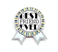 Broche de insignia de moda Art Deco con cita de Best Friend Ever, Medium, Metal