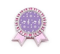Broche de insignia de moda Art Deco con notas musicales blancas, color morado, Medium, Metal