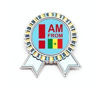 Broche de insignia de moda Art Deco con texto en inglés "I Am From Nigeria", Medium, Metal