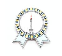 Broche de insignia de moda Art Deco de la Torre de Seúl en Corea, ganador del premio, Medium, Metal