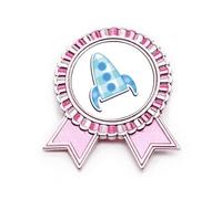 Broche de insignia de monstruo alienígena del universo con insignia de nave espacial, color rosa, Medium, Metal