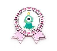 Broche de insignia de monstruo de cíclope de universo y alienígena, color rosa, Medium, Metal