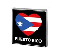 Broche de insignia de negocios para hombre, broche cuadrado con corazón y bandera de Puerto Rico, para camisas, bolsos, reuniones, escuela, viajes, negocios, regalo, 0.7inx0.7in, Metal