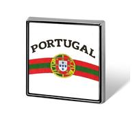 Broche de insignia de negocios para hombre, broche cuadrado de bandera del equipo de fútbol de Portugal, para camisas, bolsos, reuniones, escuela, viajes, negocios, regalo, 0.7inx0.7in, Metal