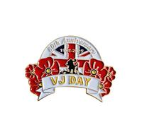 Broche de insignia del Día de VJ 2025, 80 aniversario, Lest We Forget 80 Years Victory Over Japon, broche de insignia, decoración de veteranos, recuerdos, standard, Metal