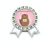 Broche de insignia para el festival Happy Groundhog Day USA America Canada, Medium, Metal