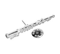 Broche de instrumento musical, broche de flauta pin, broche decorativo pin, broche de flauta de plata en miniatura para graduación