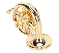 Broche de Instrumento Musical Pin, Broche de Solapa en Forma de Trompa en Miniatura de Oro, Minibroche de Instrumento Musical de Latón con Caja de Almacenamiento, Broche de Trompa