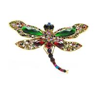Broche de invierno para mujer, diseño de libélula, multicolor, Piedra Vidrio Piedra Esmaltado cristal, No es una piedra preciosa