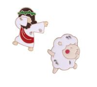 Broche de Jesús del Mesías con diseño de ovejas esmaltadas con iconos de fe para mochila, ropa, chaquetas, decoración, botón divertido
