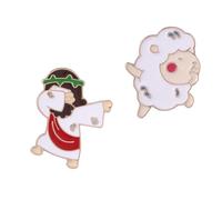 Broche De Jesús Mesías Alfileres Ovejas Dibujos Animados Esmaltados Iconos Fe Cristiana Para Mochila Ropa Chaquetas Decoraciones Botón Divertido