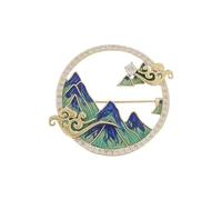 Broche de joyería antioxidante para decoración de sombrero, broche para mujer, clásico, río de montaña, con diamantes de imitación huecos, elegante insignia para bolsas de solapa, Metal, Piedra