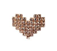 Broche de joyería con forma de corazón brillante, diseño de aleación resistente a la decoloración para trajes de fiesta y accesorios de San Valentín, piedras de arbusto, broche de corazón, talla única