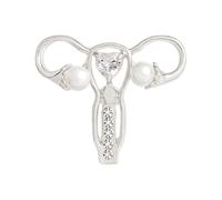 Broche de joyería con forma de útero para mujer, con cristales de ginecología, símbolo de medicina, para mujer/enfermera/médico médico, Medium, Plástico