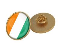 Broche De La Bandera De Costa De Marfil Pin Con Estampado De Cristal Insignia Pin De Solapa Accesorios Patrióticos Para Mujeres Y Hombres