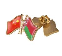 Broche De La Bandera De La Amistad Entre China Y Bielorrusia Insignia De Solapa De Cristal Con Estampado De Bandera Patriótica Novedosa Broche De Bandera Regalo Para Hombres Y Mujeres