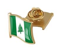 Broche De La Bandera Patriótica De La Isla Norfolk Broche Vintage Con Texto Cuadrado Y Estampado De Bandera Estilo Étnico Para Mochilas Sombreros Broches Rígidos Para Hombre Y Mujer