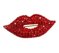 Broche De Labios Rojos Con Diamantes De Imitación, Alfiler De Para Solapa, Accesorios De Ropa Para Fiesta Y Boda, Bolso, Bufanda Y Pantalones
