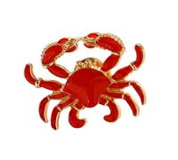 Broche de langosta de crustáceos de aleación con temática de vida, Pin de pecho elegante para vestidos, abrigos, bolsos, accesorio de, Pin de solapa de camarón de aleación