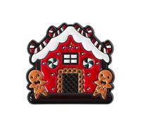 Broche de lazo con diseño de gatito con temática navideña, broche de solapa de galleta de jengibre, joyería festiva, accesorio de fiesta, accesorio de solapa para Navidad, One Size, como se describe