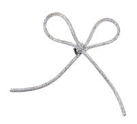 Broche de lazo de moda con lazo brillante, solapa delantera para trajes de mujer y celebraciones, collar decorativo, talla única, como se describe