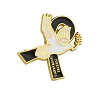 Broche de lazo de pájaro de la paz, diseño seguro de aleación para bodas, negocios, uso casual, ligero, detalle de cinta, talla única, como se describe