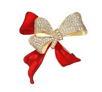 Broche de lazo rojo con microincrustaciones de circonitas, ramillete sencillo y cien alfileres