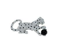 Broche de leopardo con diamantes de imitación para mujeres y hombres, personalidad de moda, pantera de cristal negro, puma, vintage, guepardo, animal, insignia, insignia, mochila, traje, decoración,
