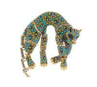 Broche de leopardo diamantes imitación completo Vintage Bold Pin | Accesorio de ropa for hombre con ramillete decorativo de animales salvajes
