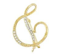 Broche de letra dorada con inicial, pines de letras doradas, joyería de alfiler, broche de diamantes de imitación iniciales, adornos de letras para novia, para negocios, boda, regalo de graduación, 1,