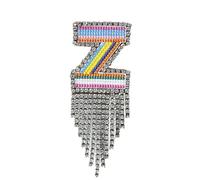 Broche de letras para mujer, pin de insignia de letra de diamantes de imitación, accesorios de ropa para mujer, 10.5X4.5cm, Diamante de imitación