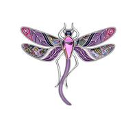 Broche de libélula de cristal de aleación WEVENI con esmalte, alfileres de insectos, joyería para mujeres y niñas, adorno para bufanda, vestido, regalo, Zinc