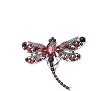 Broche de libélula de diamantes de imitación de cristal colorido para mujer, Metal, Metal