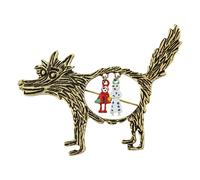 Broche de lobo - Broche estético de solapa con diseño de animales, broche de vacaciones, elegante broche de camisa de vestir para Año Nuevo, decoración de mujer
